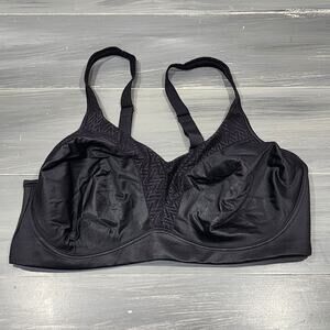 Playtex 4699 18 Hour Bounce Control Convertible‎ Wireless Bra Black 38DDD